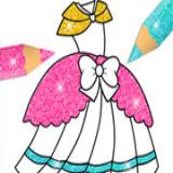 Chơi game poki Glitter Dress Coloring