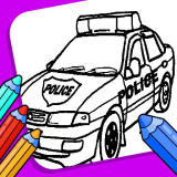 Police Car Coloring Book