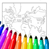 Chơi game poki World Map Coloring For Kids